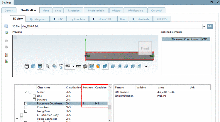 Placement dialog "On surface"