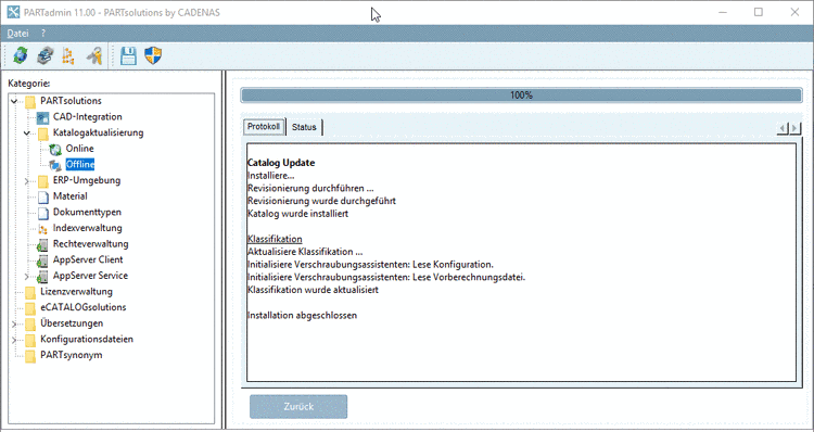 Tabbed page "Protocol"