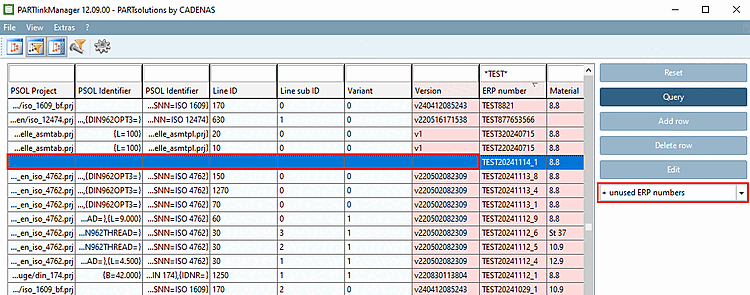 PARTlinkManager > + unused ERP numbers