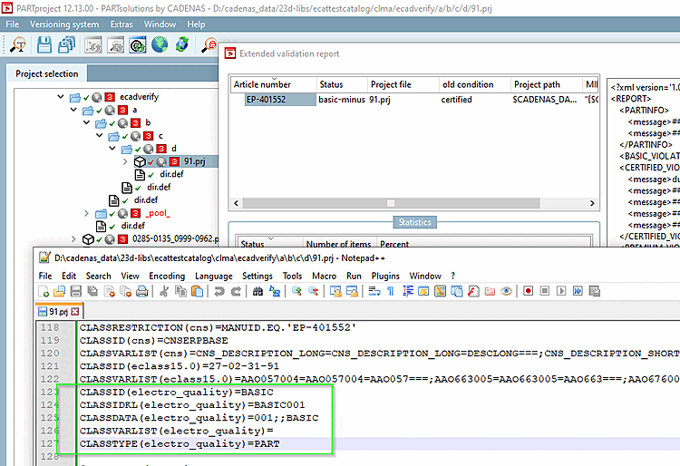 Extended validation report with "basic-minus" and project file with "electro_quality" downgraded to BASIC