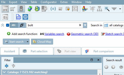 "Start search [Start search]" or "Cloud Map [Cloud Map]"