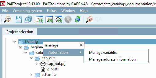 Filter in the context menu