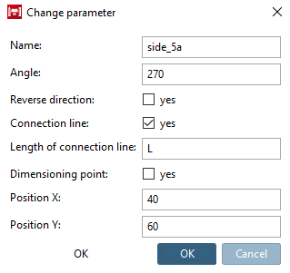 Change parameters [Change parameter]