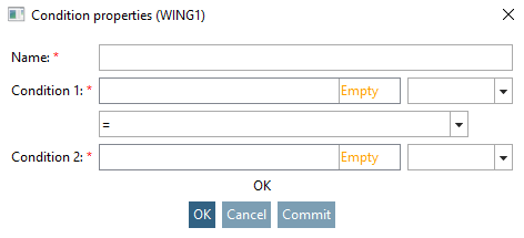 Condition properties " dialog box
