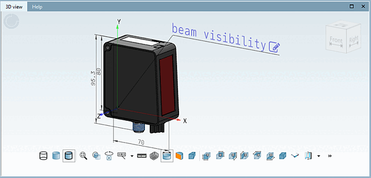 View of the assembly without displaying the auxiliary geometry