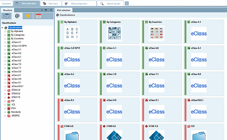 Classifications in PARTdataManager