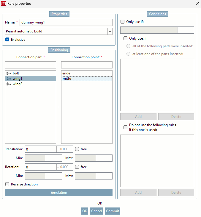 Properties of the rule [Rule properties] " dialog box