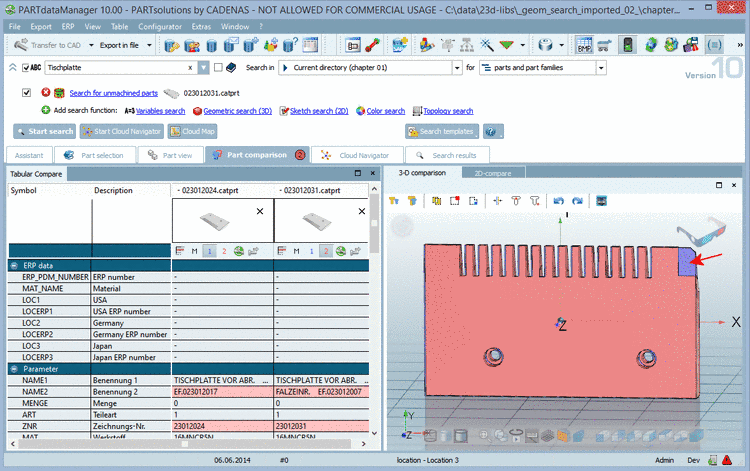 Example nut: "Direction" must be set on '0'
