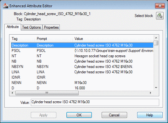 Enhanced attribute editor