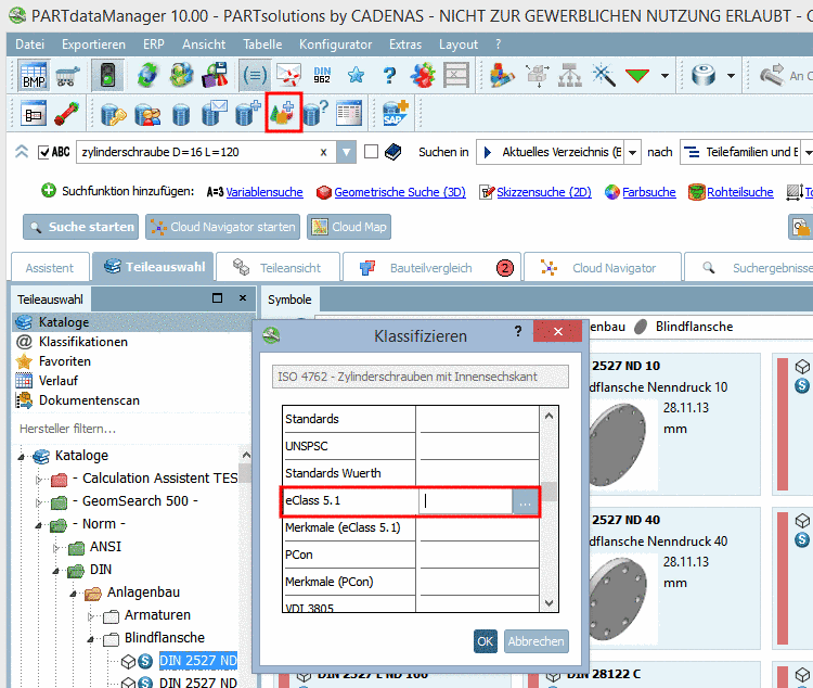 Dialog box "Classify"