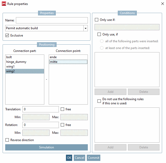 Restrictions for Translation and Rotation possible