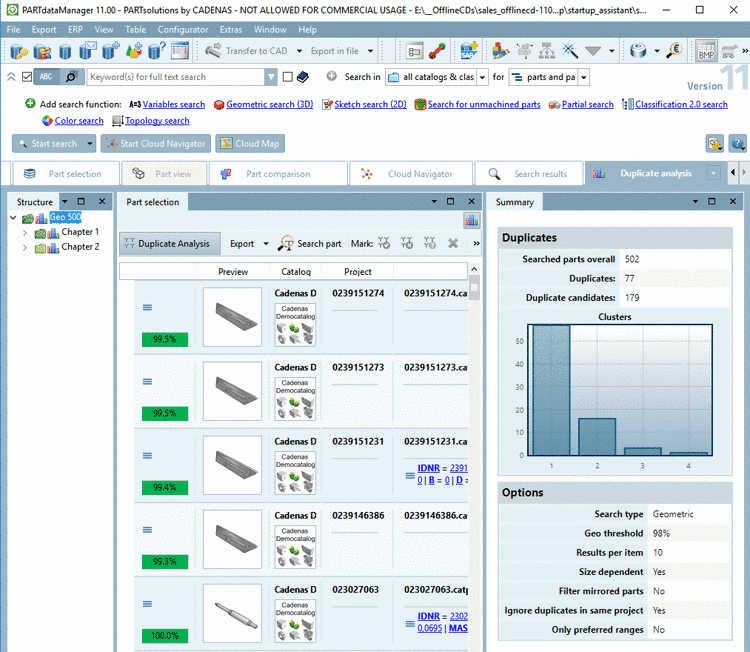 Example Duplicate analysis