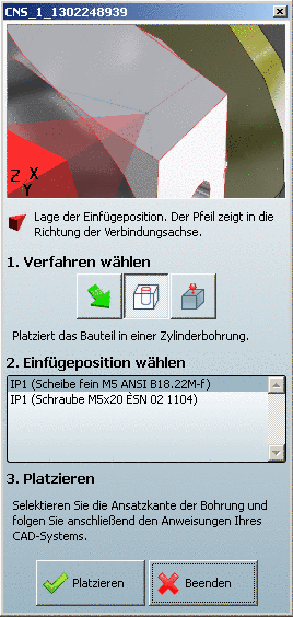 2. Select insert position