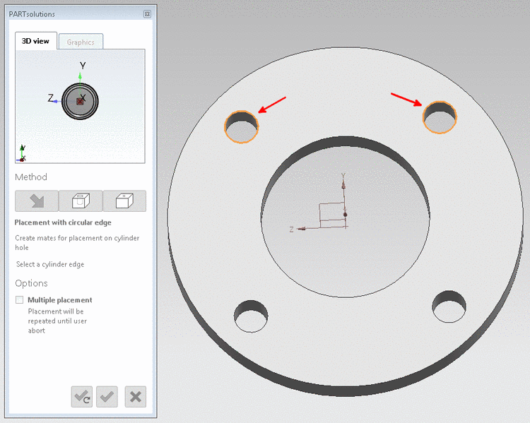 Edge of a cylinder(s) selected