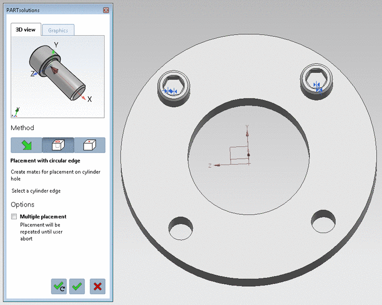 Head cap bolts are placed