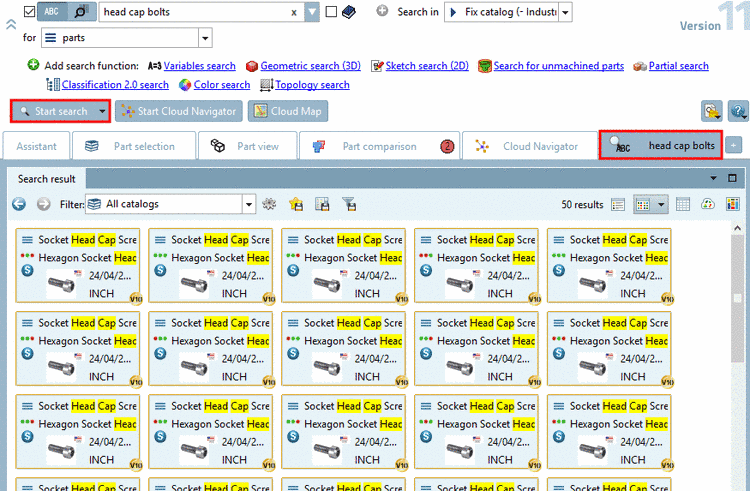 Search results displayed in "Symbols" mode