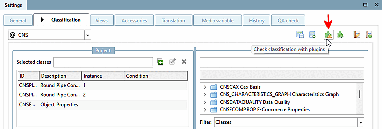 Check classification with plugins