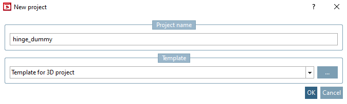 New project " dialog box