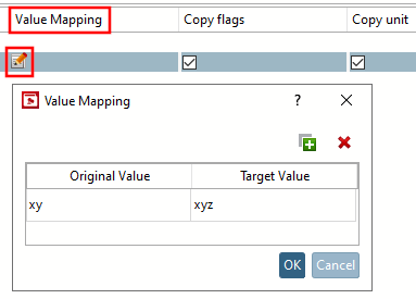 Values mapping [Value Mapping] "Dialog box"