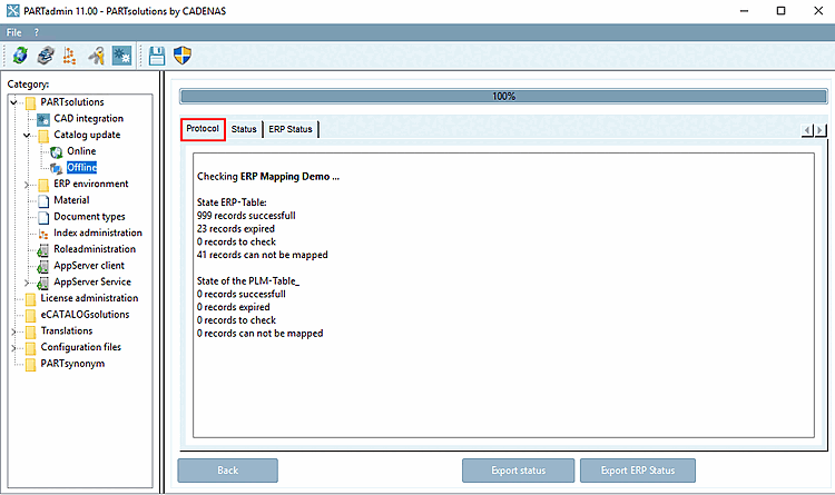 Protocol tab page