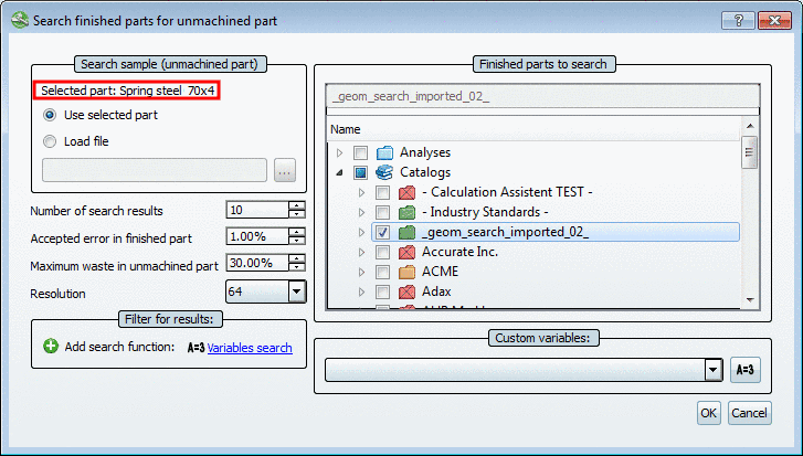 The call up happened based on a table row / characteristic - Display of project name and characteristic