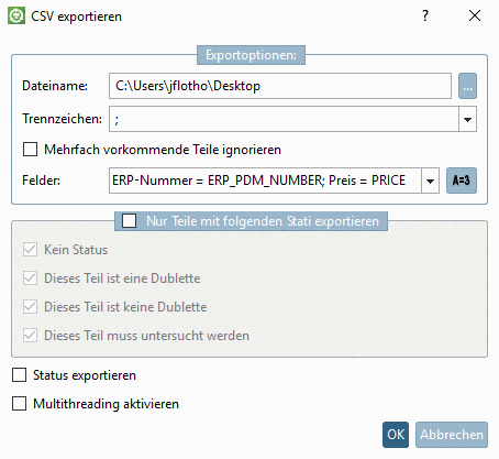In the docking window "Assembly" a part within an assembly is selected. In this case adding an ERP number is not possible by default. The respective not is displayed.