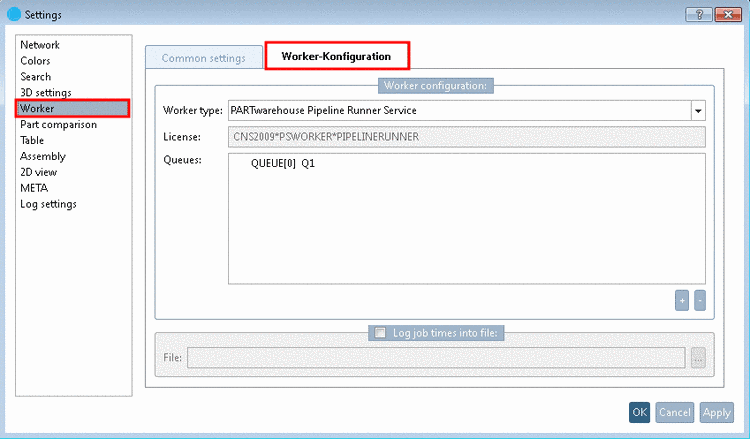Tabbed page "Rights"