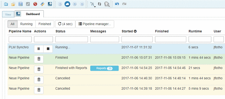 Standard number and Standard title in PARTdataManager