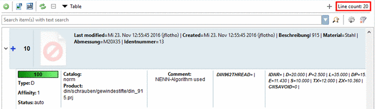 Part attributes in CAD