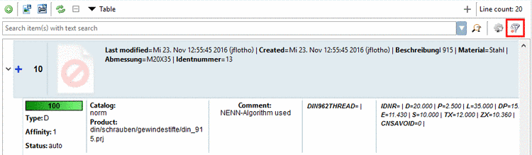 Part attributes in PDM