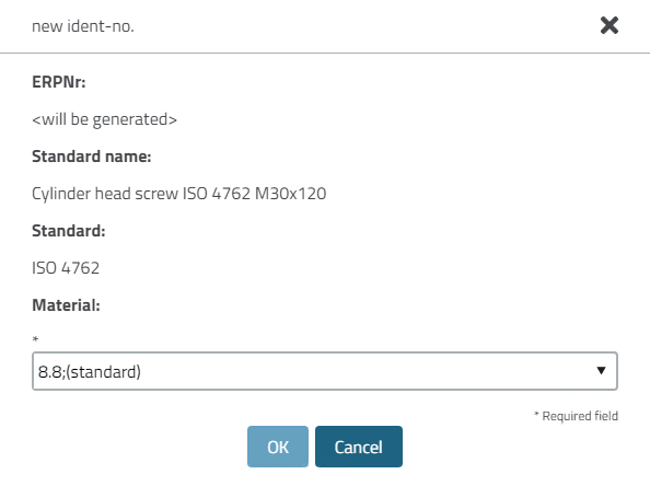 3Dfindit: "New ident number [new ident-no.] " dialog