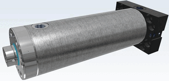 AHP cylinder: chrome, brushed metal and cast iron