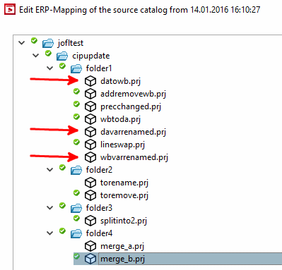 Verified folder containing projects with and without icon