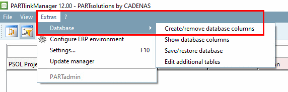 Create/remove database columns: Call