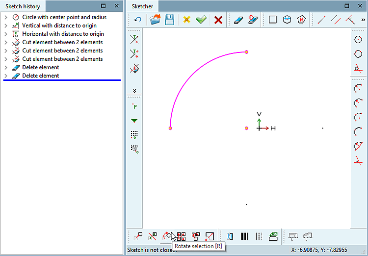 Sketch 2 on parallel reference plane