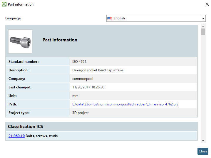 Part information