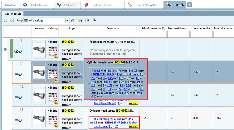 Summary with variable information (standard)