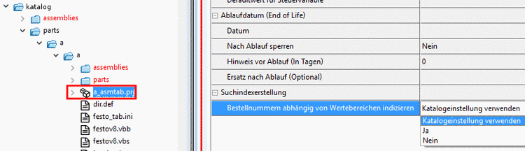 Bestellnummern abhängig von Wertebereichen indizieren