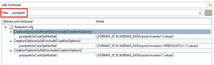 Die gesuchten topologischen Features sind in der 3D-Vorschau farblich markiert.