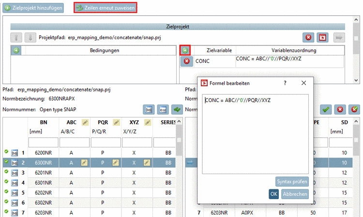Beispiel Außenzylinder mit Rotationswinkel 180° (Halbzylinder)