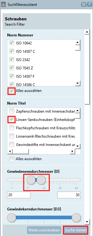 Topologiesuche mit "Größe" und "Bohrlöcher"