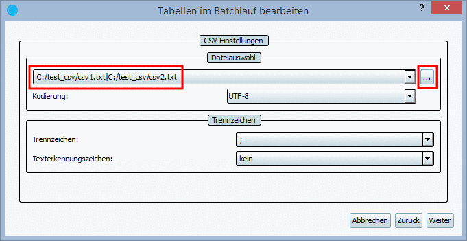 Dialog zur Auswahl der Klasse öffnen