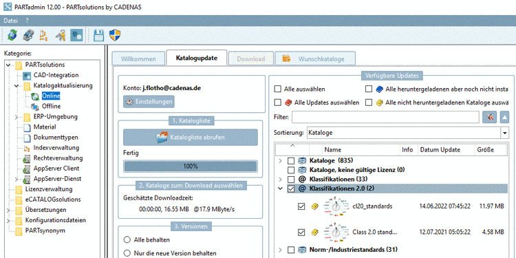 PARTadmin > Kategorie "Katalogaktualisierung" > Online