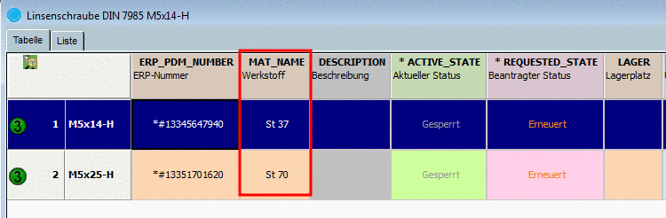 Start der Klassifikationssuche beispielhaft für eine DIN 6912