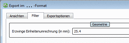 Registerseite "Ansichten"