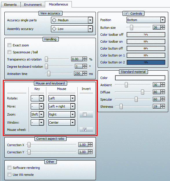Maus- und Tastaturbelegung
