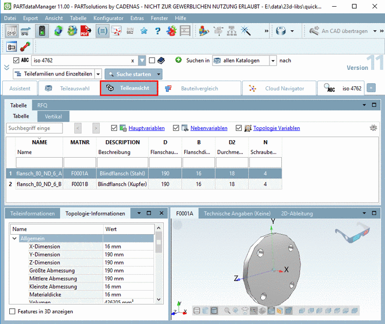 PARTdataManager Teileansicht