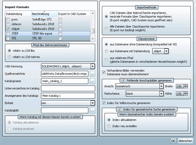 Importiere Geometrie-Dateien