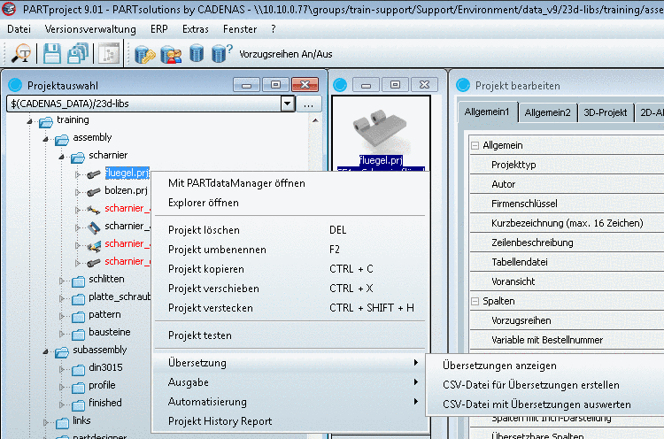 Kontextmenü neu strukturiert