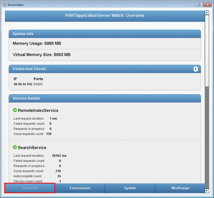 Beispiel: Registerseite "Windows"